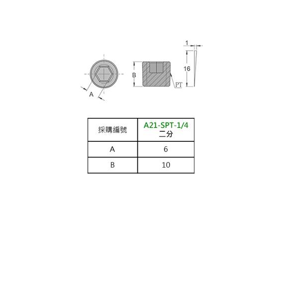 A21 PT牙止付螺絲 SUS