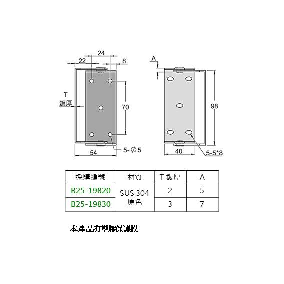 鉸鏈 通用型 SUS B25