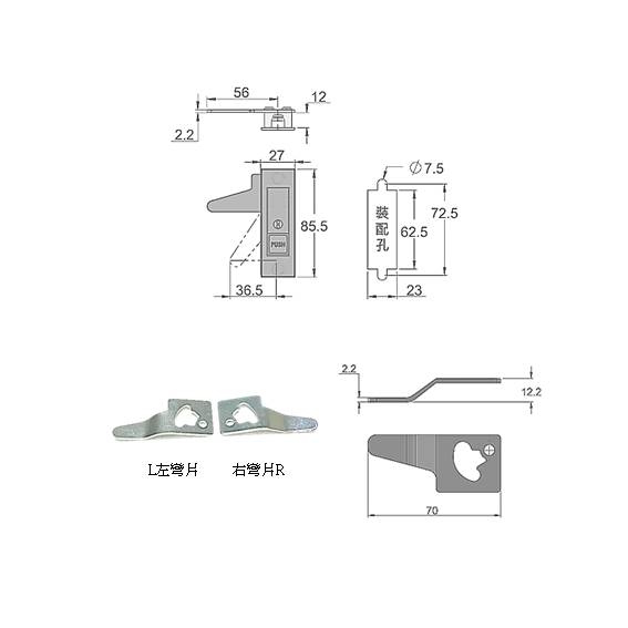 J18 門鎖 鋅合金
